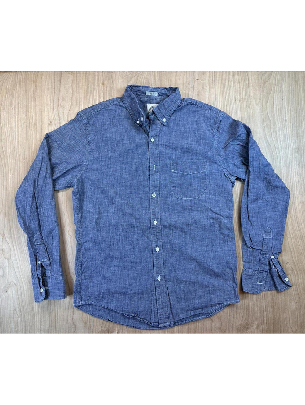 2019 J Crew chambray Every Stitch Considered tag Medium organic cotton Slim Fit